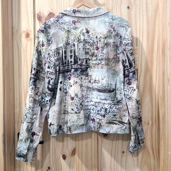 Impulse California Lightweight Button Jacket City Floral Print Wearable Arts - L - Picture 4 of 11